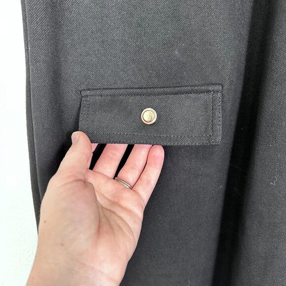 Zara Black Drop Waist Shift Dress Pockets Polished Preppy Size Medium - Picture 9 of 9